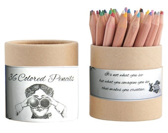 36 Quality Colored Pencils. Travel Box w/ Lots of Pastels From the Curiosity Shopper Workshop. New Art Pencils to Inspire Creativity.