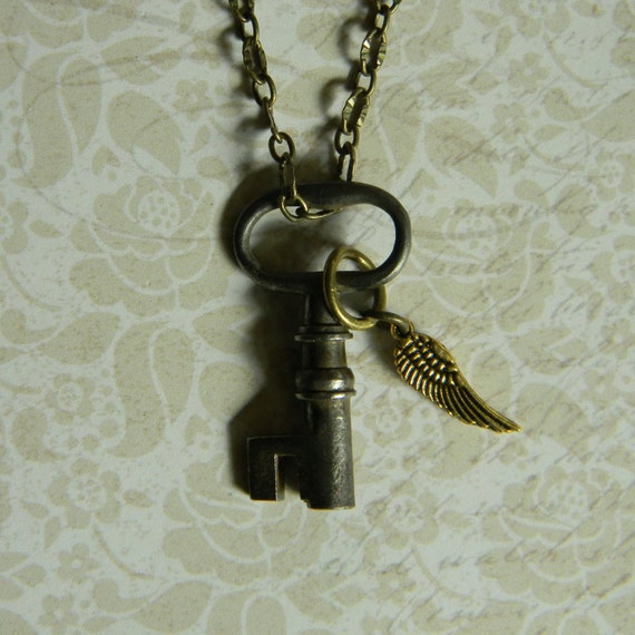 Petite Antique Key Pendant - Beautiful Old Key Re… - image 2