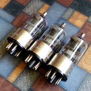 Cool Lot of 3 Vintage Vacuum Tubes In Very Good Condition for Makers, Upcyclers, and Steampunk Crafters. Untested. Model 12Q7 GT.