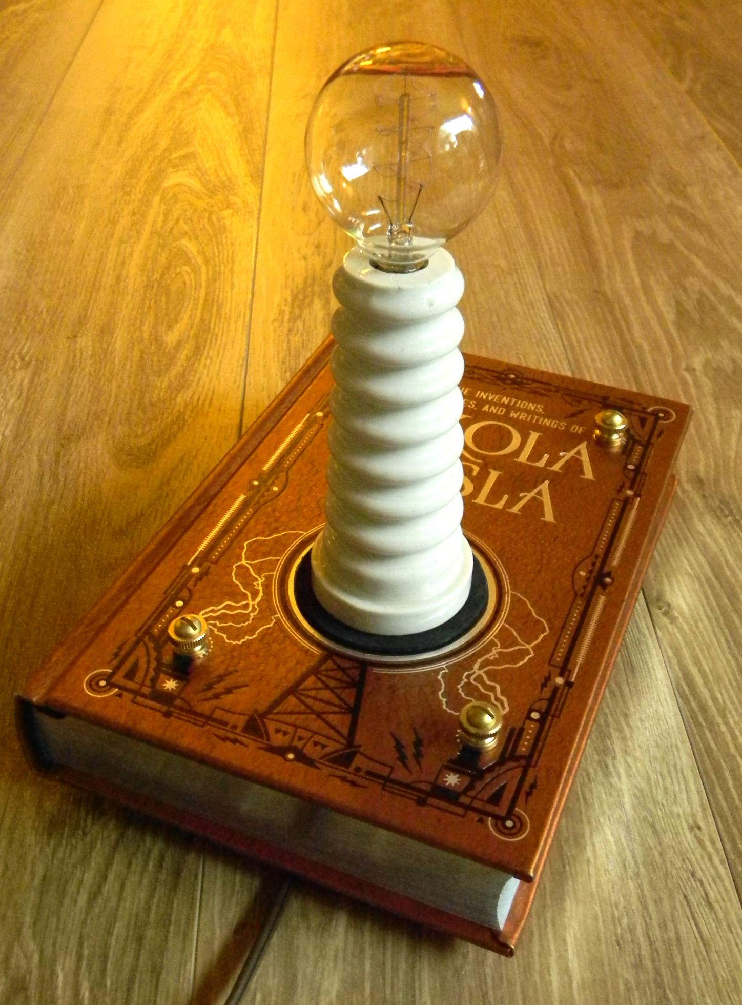 Handmade Nikola Tesla Inspired Steampunk Book Lamp. Lots of Etsy