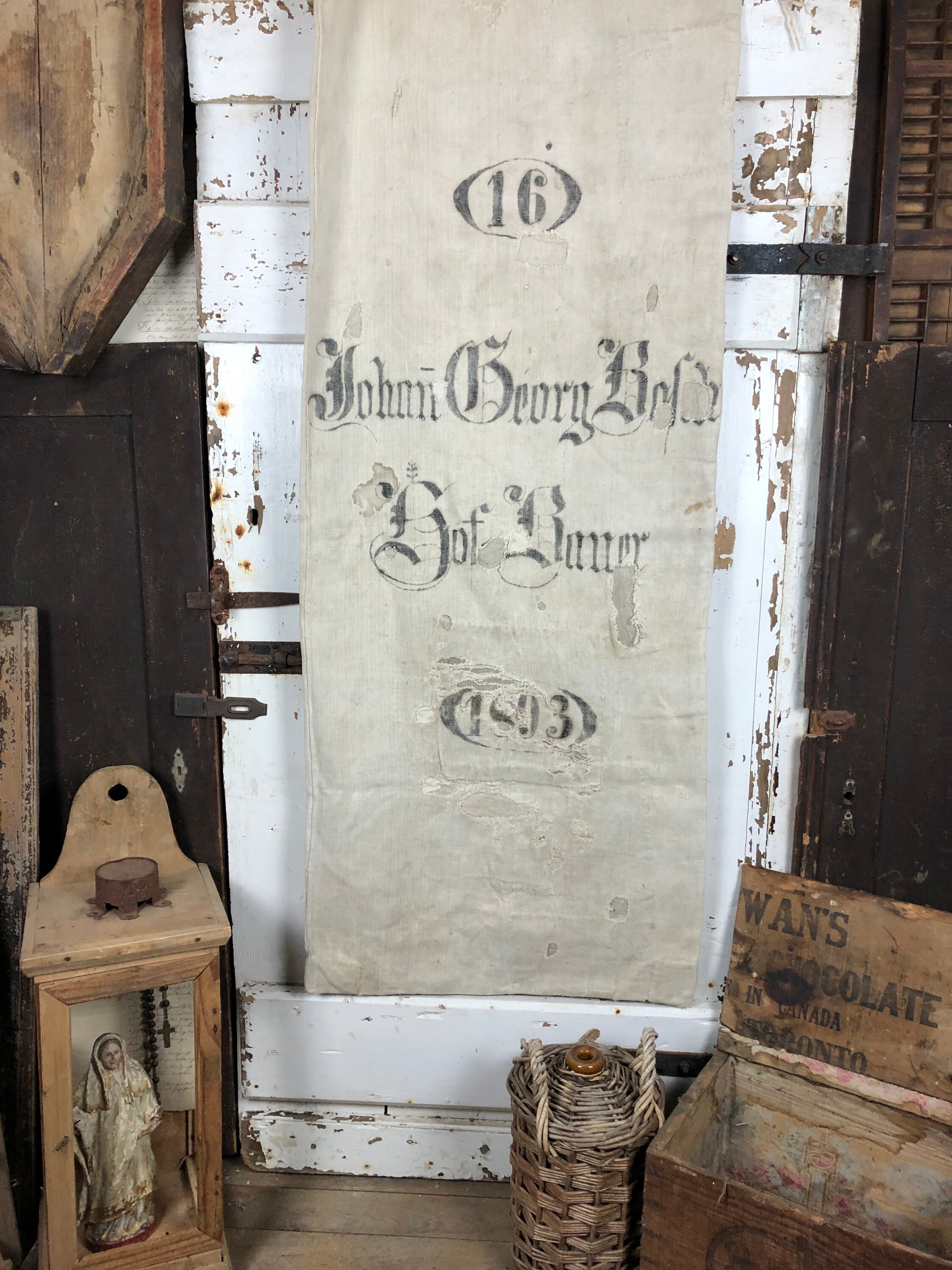Antique German Grain Sack grainsack 2 Sided. Patchy Etsy