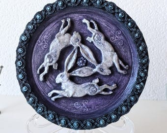 Bronze Triple Hare Wall Plaque/mirror - Etsy