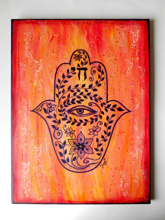 Hamsa Hand Original Artwork Jewish Art Zen Panting Healing - Zen Wall Art Canada Hamsa Hand Original Artwork Jewish Art Zen Panting Healing - Zen Wall Art Canada