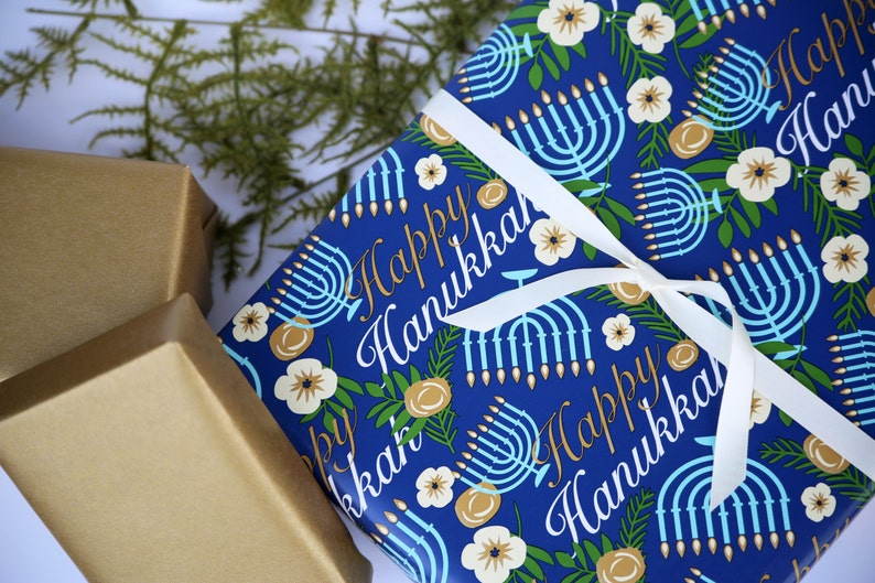 Hanukkah Wrapping Paper Hanukah Gift Wrap Paper 10 Ft Jumbo | Etsy