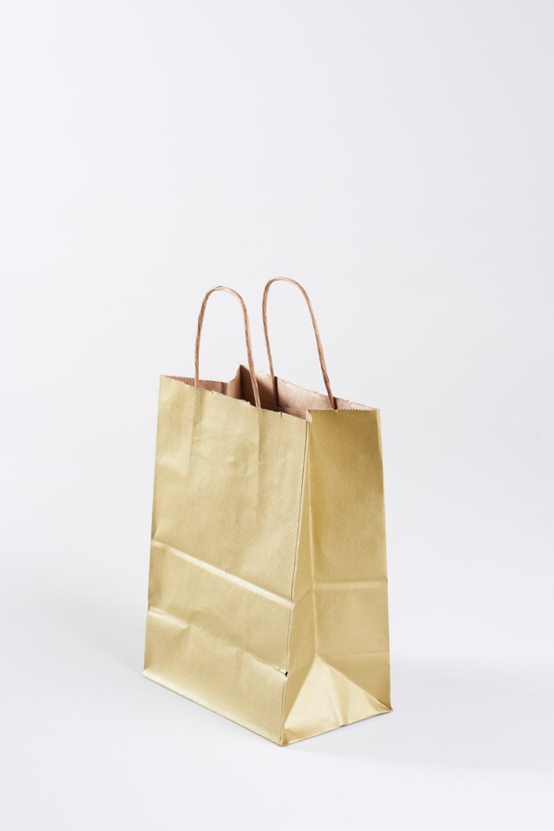 20 Metallic Gold Gift Bags With Handles for Wedding Guests Etsy