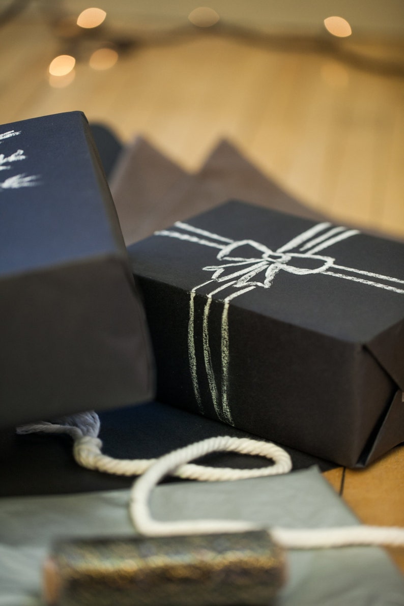 Matte Black Wrapping Paper Roll 30 feet Chalkboard Gift Wrap | Etsy