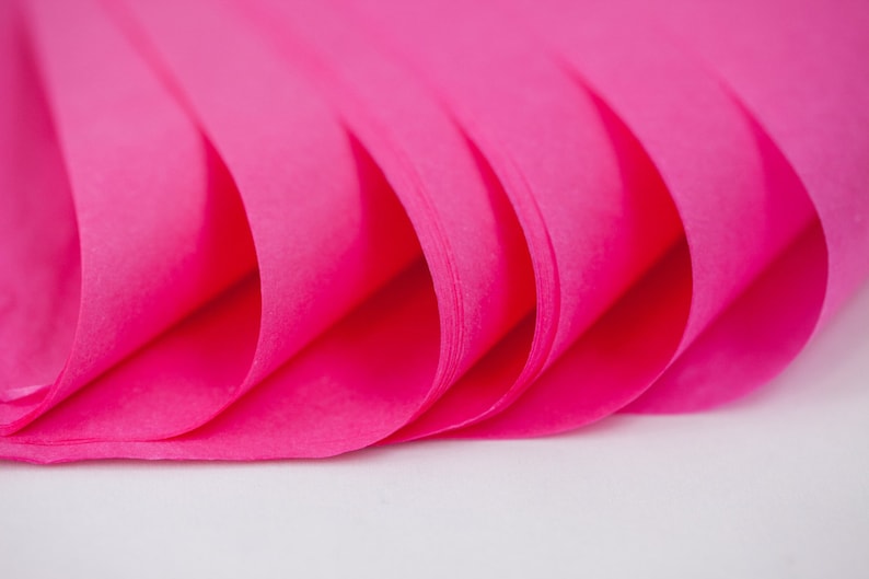 Hot Pink Tissue Paper 24 Sheets Bulk Neon Pink Tissue Paper Etsy