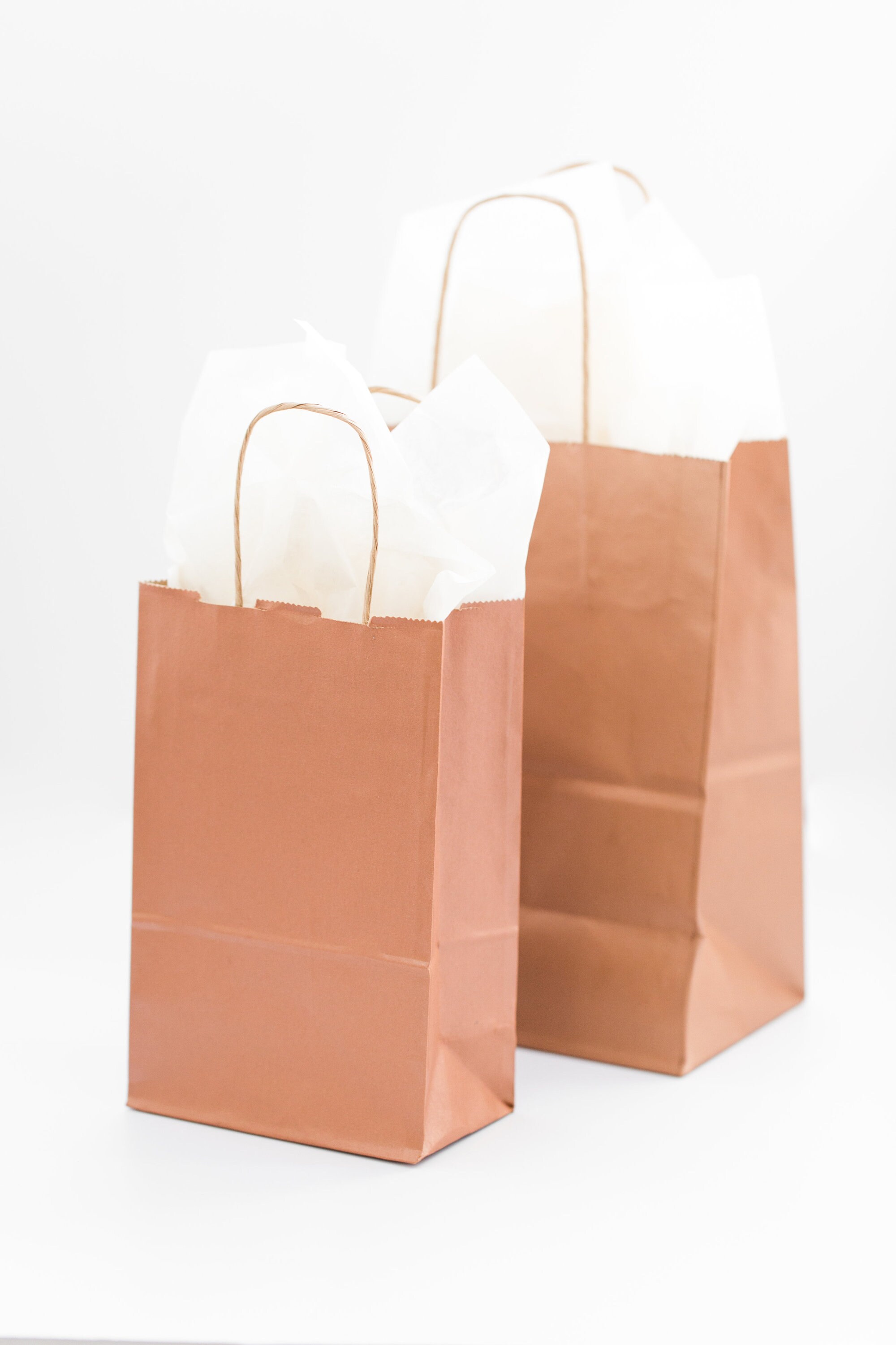 50 Rose Gold Gift Bags with Handles for Wedding Guests Etsy