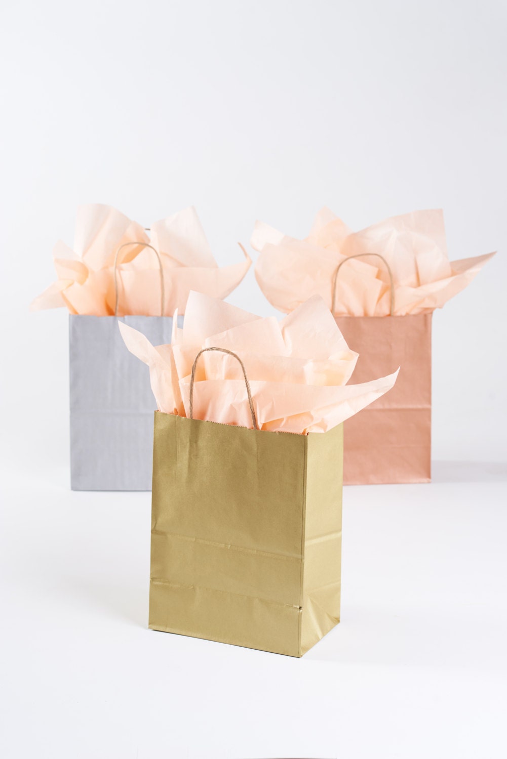 20 Metallic Gold Gift Bags With Handles for Wedding Guests Welcome