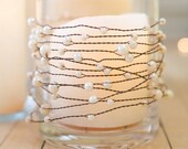 Pearl & Wire Garland | Strand bruiloft | Rustiek huwelijksdecor | De | van het Huwelijk van het land De | van het Huwelijk van de schuur Ivoor bruiloft | Bruiloft Centerpieces| Eenheid