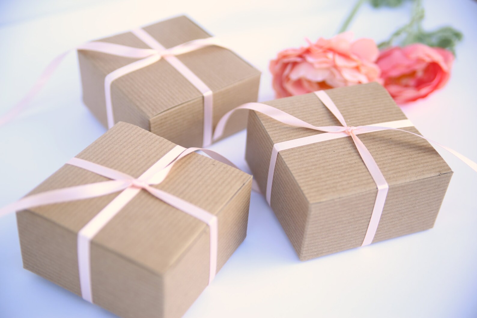 50 Kraft Gift Boxes 4 x 4 x 2 with tuck top lids Etsy