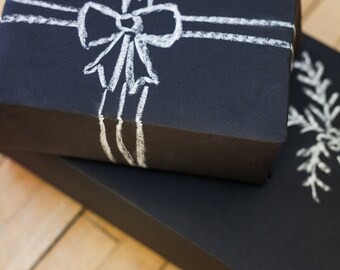 Matte Black Gift Wrap 15 Feet Chalkboard Paper Roll Black Kraft