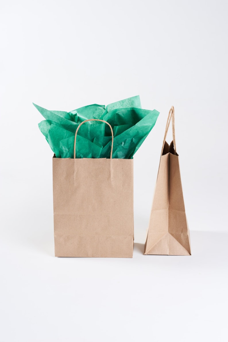 50 Bulk Kraft Paper Gift Bags with Handles size Cub Etsy