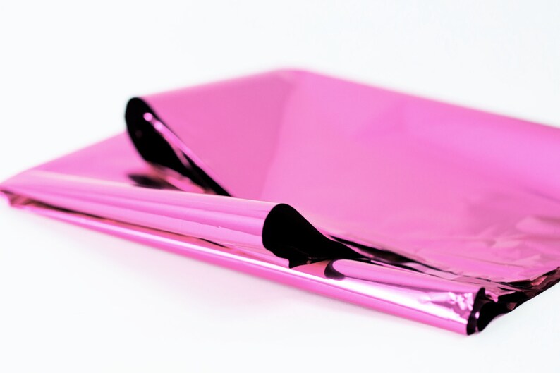 Medium Pink Mylar 10 Sheets Metallic Pink