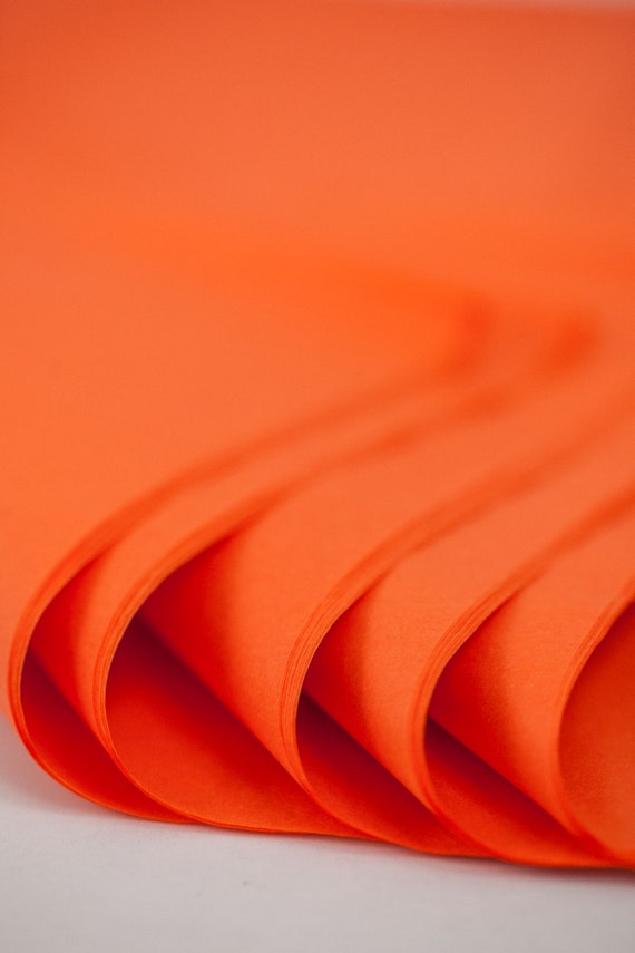 Orange Tissue Paper 24 Sheets Bulk Bright Orange Tissue Etsy