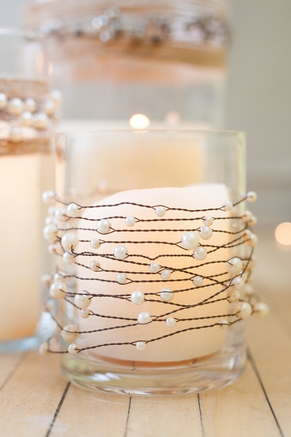 Pearl Wire Garland Beach Wedding Rustic Wedding Decor