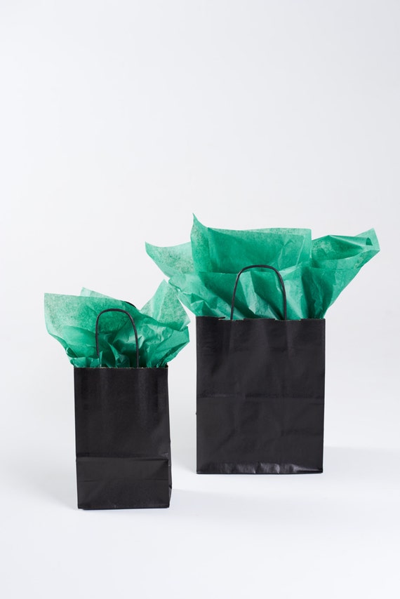 12 Black Gift Bags With Handles Size Cub 8 X 10.25 X 4.75 