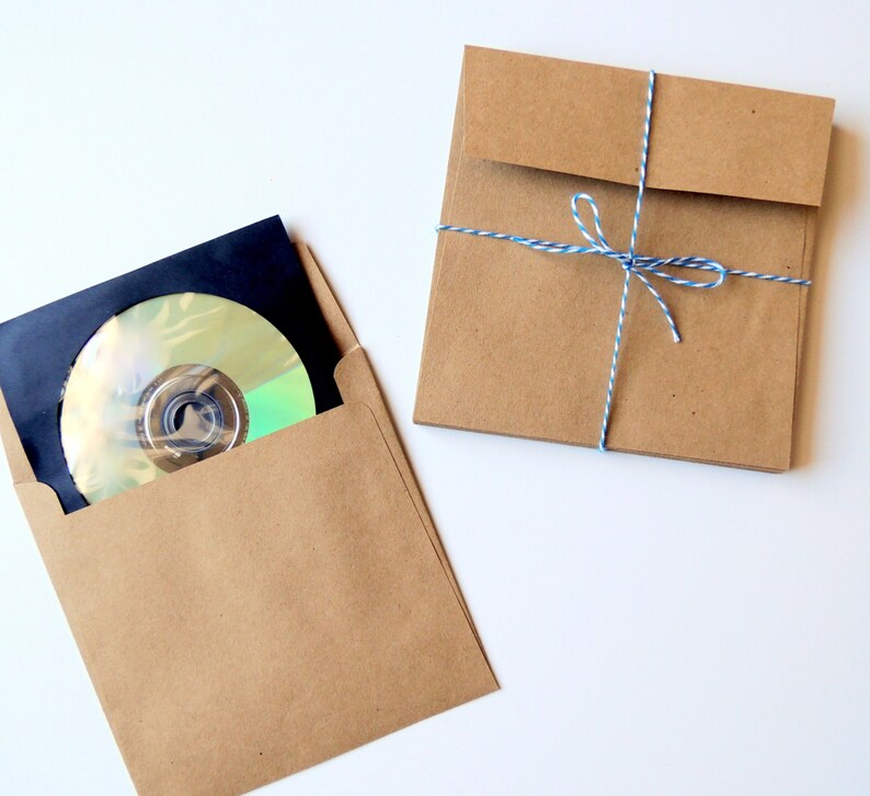 50 Square Kraft Envelopes CD or DVD Envelope 5 3/4 x Etsy