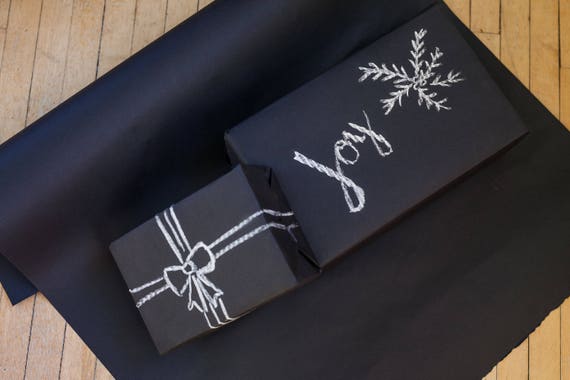 Matte Black Gift Wrap 15 Feet Chalkboard Paper Roll Black Kraft Paper Matte Black  Wrapping Paper Roll Personalized Gift Wrap -  Norway