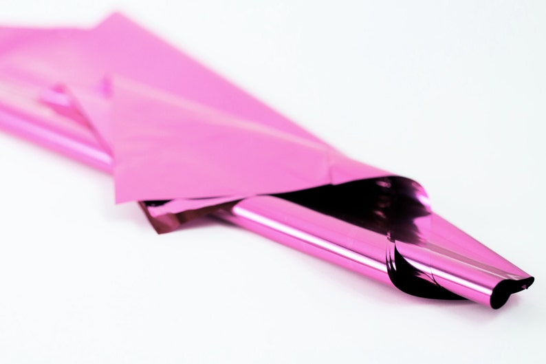 Medium Pink Mylar 10 Sheets Metallic Pink