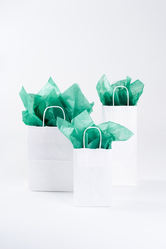 1 White Paper Gift Bag with Handles size Rose 5 1/2 Etsy