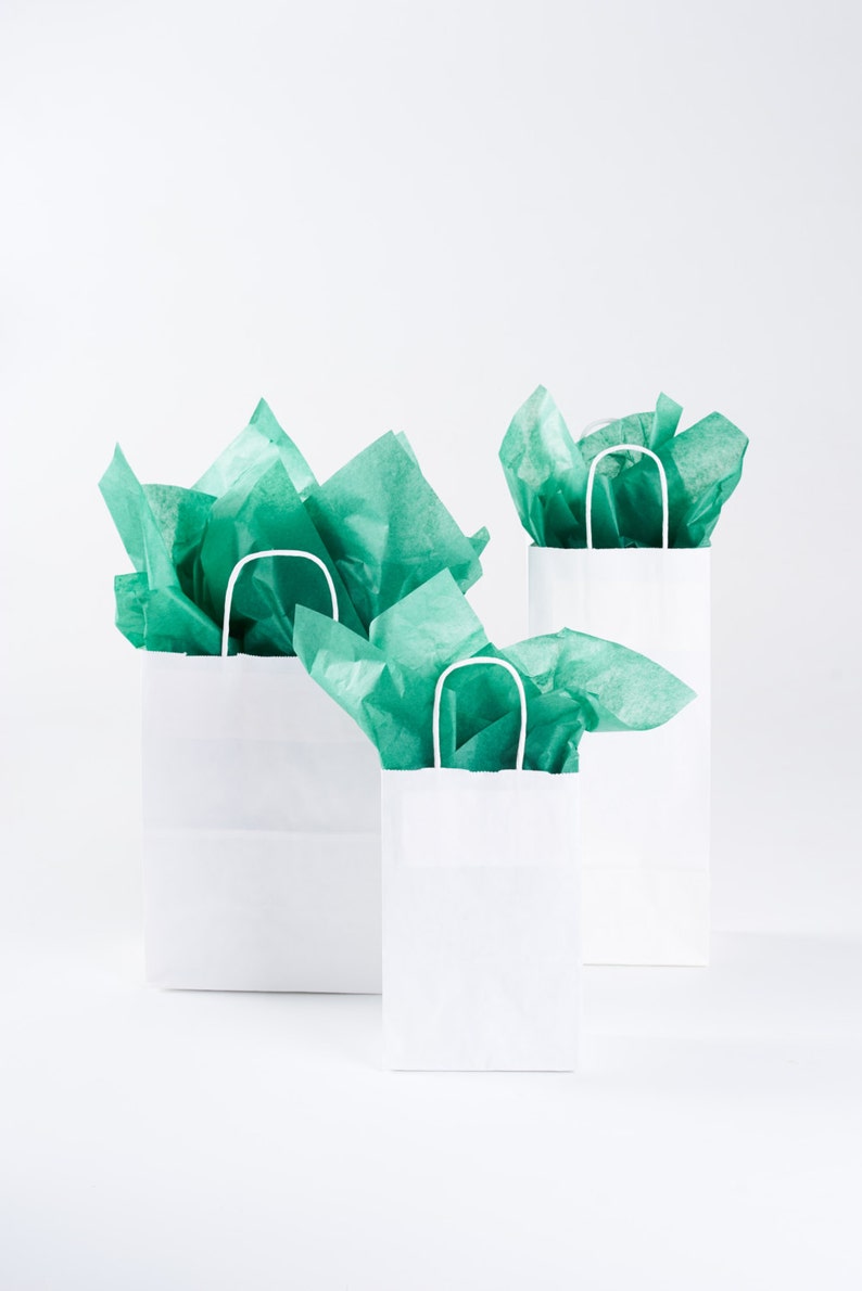 20 White Gift Bags With Handles Size Rose 5 1/2 X 3 Etsy