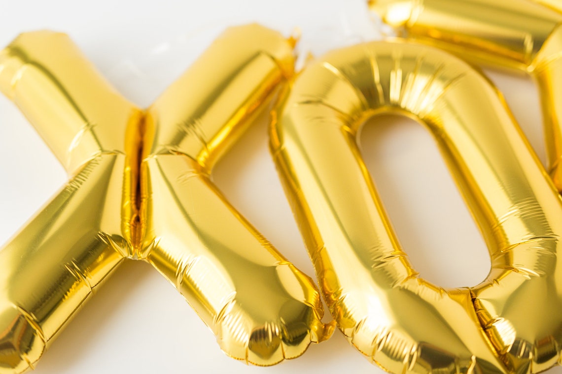 XOXO Balloon in Gold Mylar Giant Letter Balloon Kit wedding Etsy