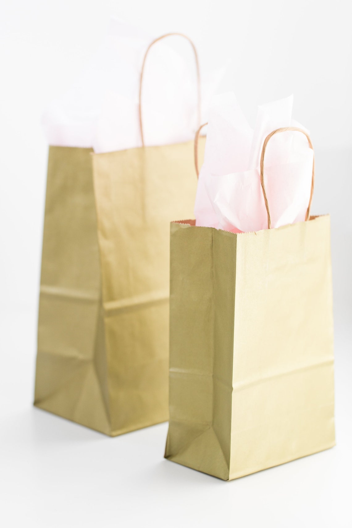 25 Metallic Gold Gift Bags With Handles for Wedding Guests Etsy