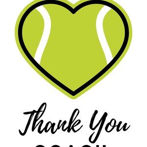 Carte de remerciement imprimable pour entraîneur de tennis