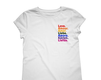 Rainbow Love Languages Organic Cotton LGBTQ+ Pride T-Shirt