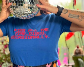 Kiss All The Time. Disco Occasionally. Blue Concert Tshirt. Harry tee