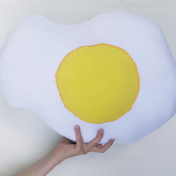 Medium handmade funky fried egg cushion/pillow.Home decor