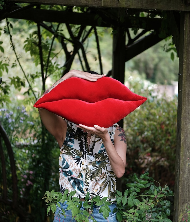 Shaped Handmade Hot Lips Pillow / Cushion. Home Decor. Red Etsy