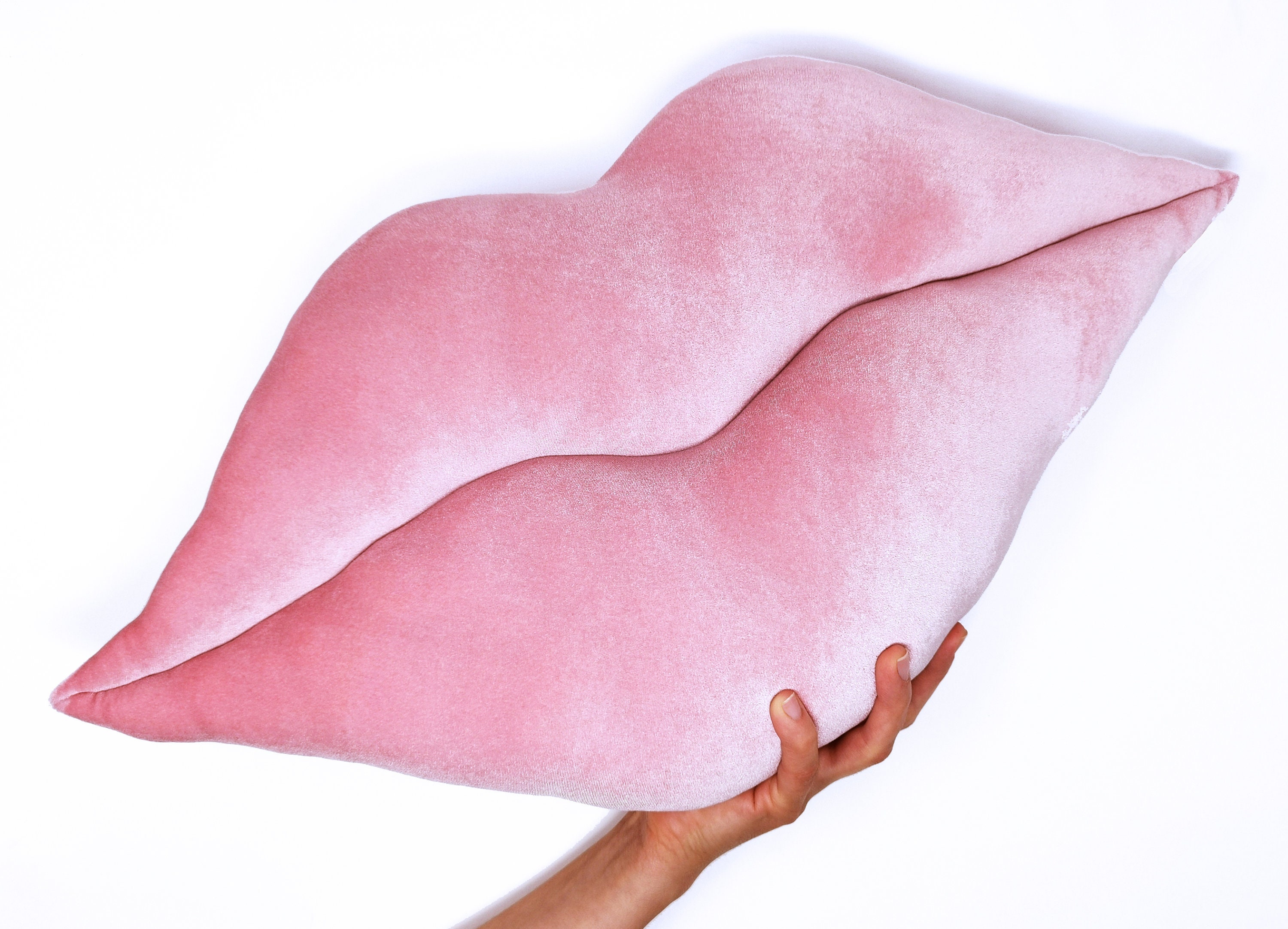 En Forme de Hot Lips Oreiller/Coussin. Décor à La Maison. Rose - Velours Velours Quartz Rose. Qualit