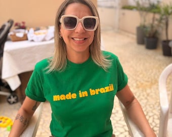 Made in Brazil Tee. World Cup Football  Fan  Cotton T-shirt. brazilcore. brazil aesthetic