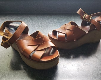Vintage Y2k Bongo Platform Wedge Sandals Etsy