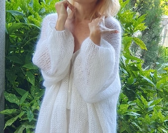 Mohair Blend Knit Cardigan: Lightweight Summer Cover Up