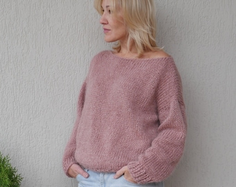 dusty pink sweater