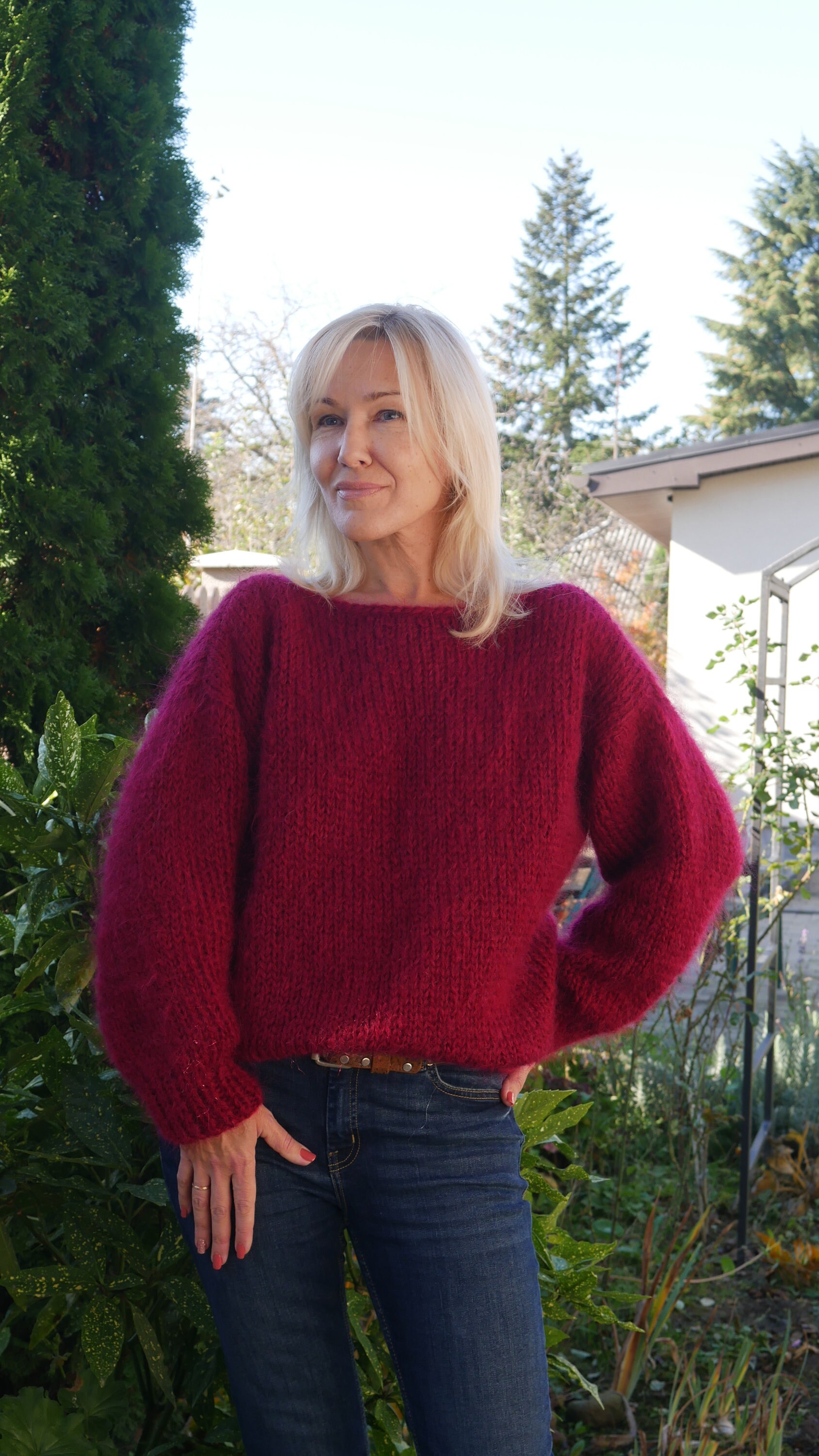 トップス Muitmer SHAGGY MOHAIR KNIT (WINE) S size Shaggy Mohair Knit | Wine – Mutimer