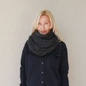 Kid Mohair thin scarf Dark gray charcoal men Soft Scarf Shawl Scarf For Women Accessories image 1