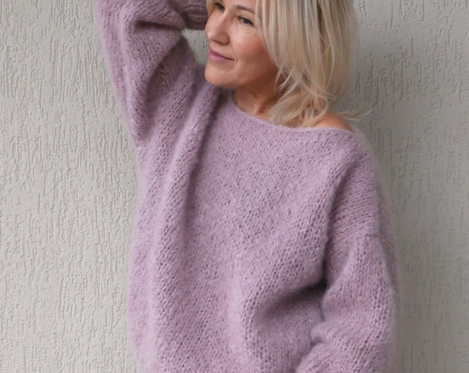 Kid Mohair Sweater Fluffy Mohair Sweater Pink Mohair Etsy