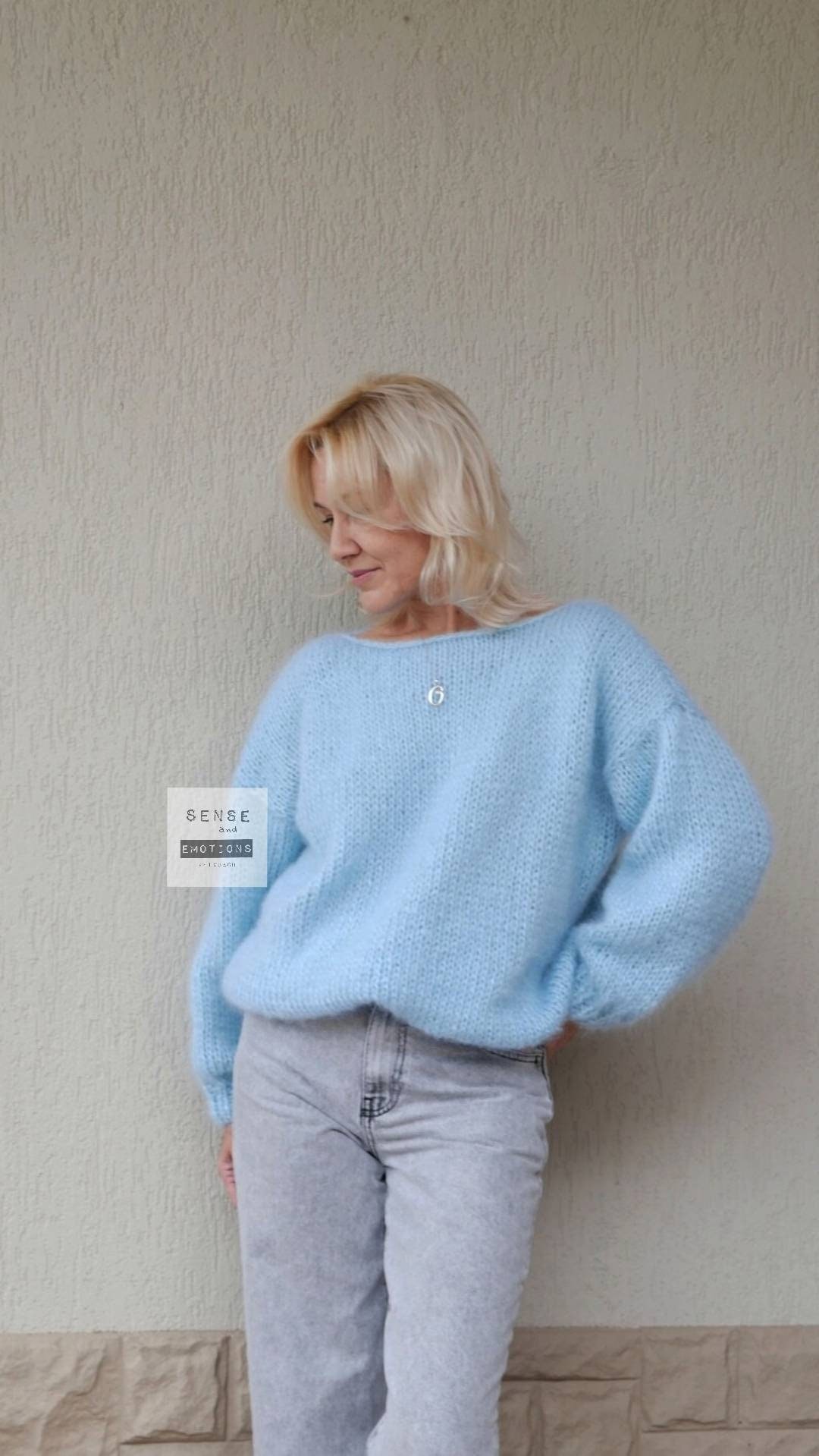 Baby blue hotsell fuzzy sweater