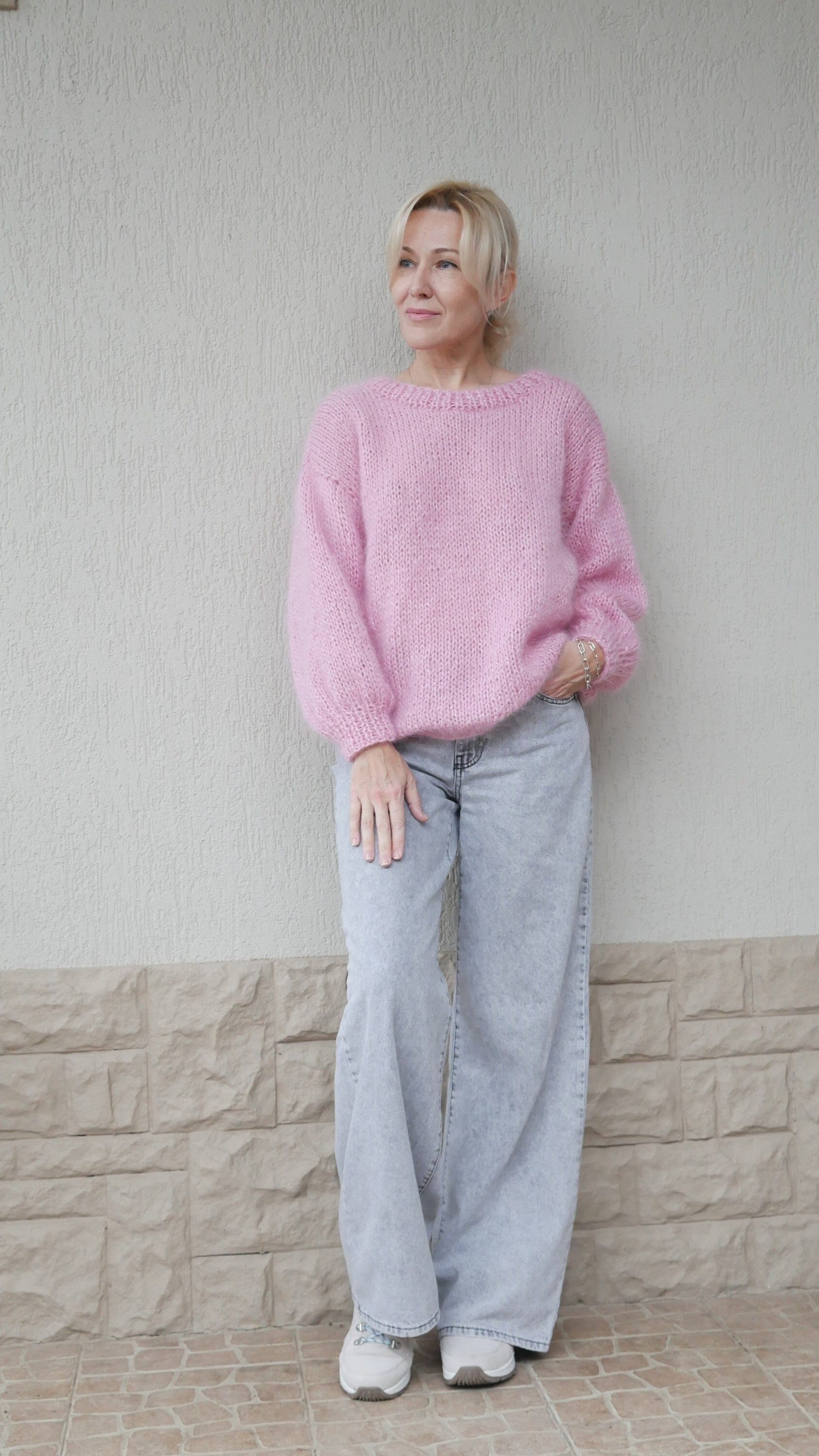 handmade sweater pink sweaters on sale