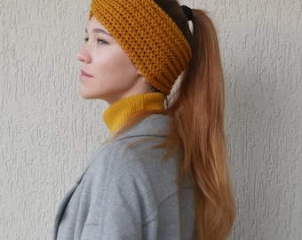 Hand Knit Wool Headband Ear Warmer: Women's Winter Accessory