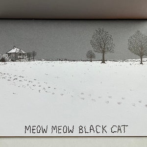 Meow Meow Black Cat A Nightmare Rhyme Small Press Artist Book Publication Halloween Horror image 3