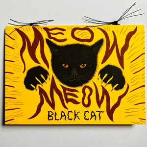 Meow Meow Black Cat A Nightmare Rhyme Small Press Artist Book Publication Halloween Horror image 1