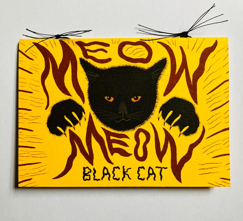 Meow Meow Black Cat A Nightmare Rhyme Small Press Artist Book Publication Halloween Horror image 1