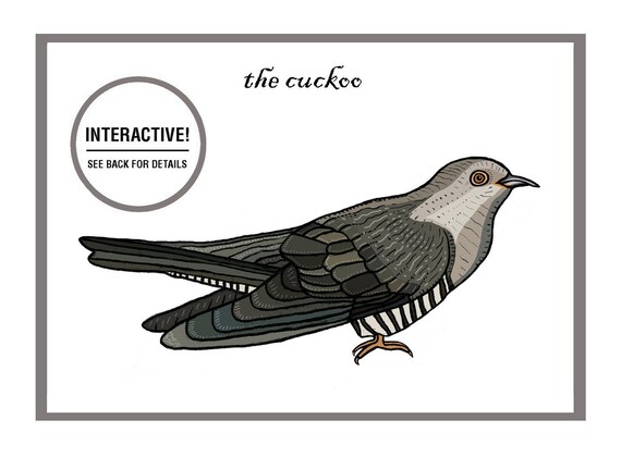 Interactive Cuckoo Songbird Greetings Card Garden Bird Card - Etsy Ireland Interactive Cuckoo Songbird Greetings Card Garden Bird Card - Etsy Ireland