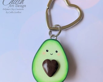 Avocado keychain, Valentine's day gift, bff best friends lovers personalised anniversary mother's day, vegetarian vegan Valentine's day gift