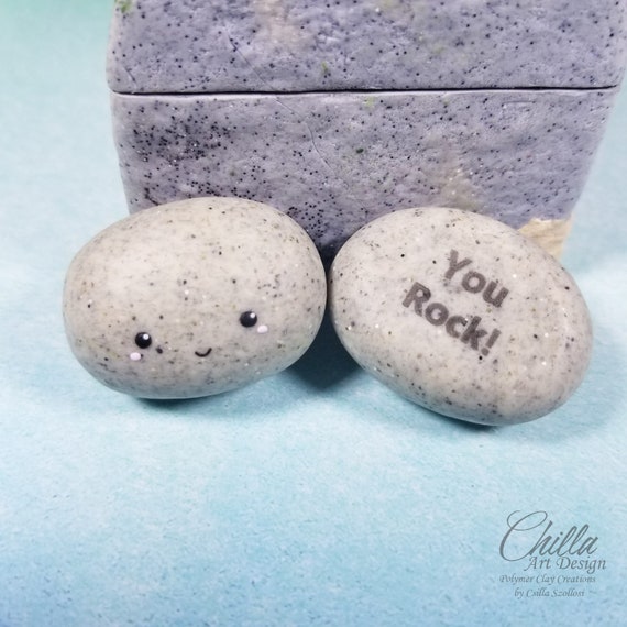 Blue Cute Rocks Cute Gifts You Rock You Rock Etsy Canada